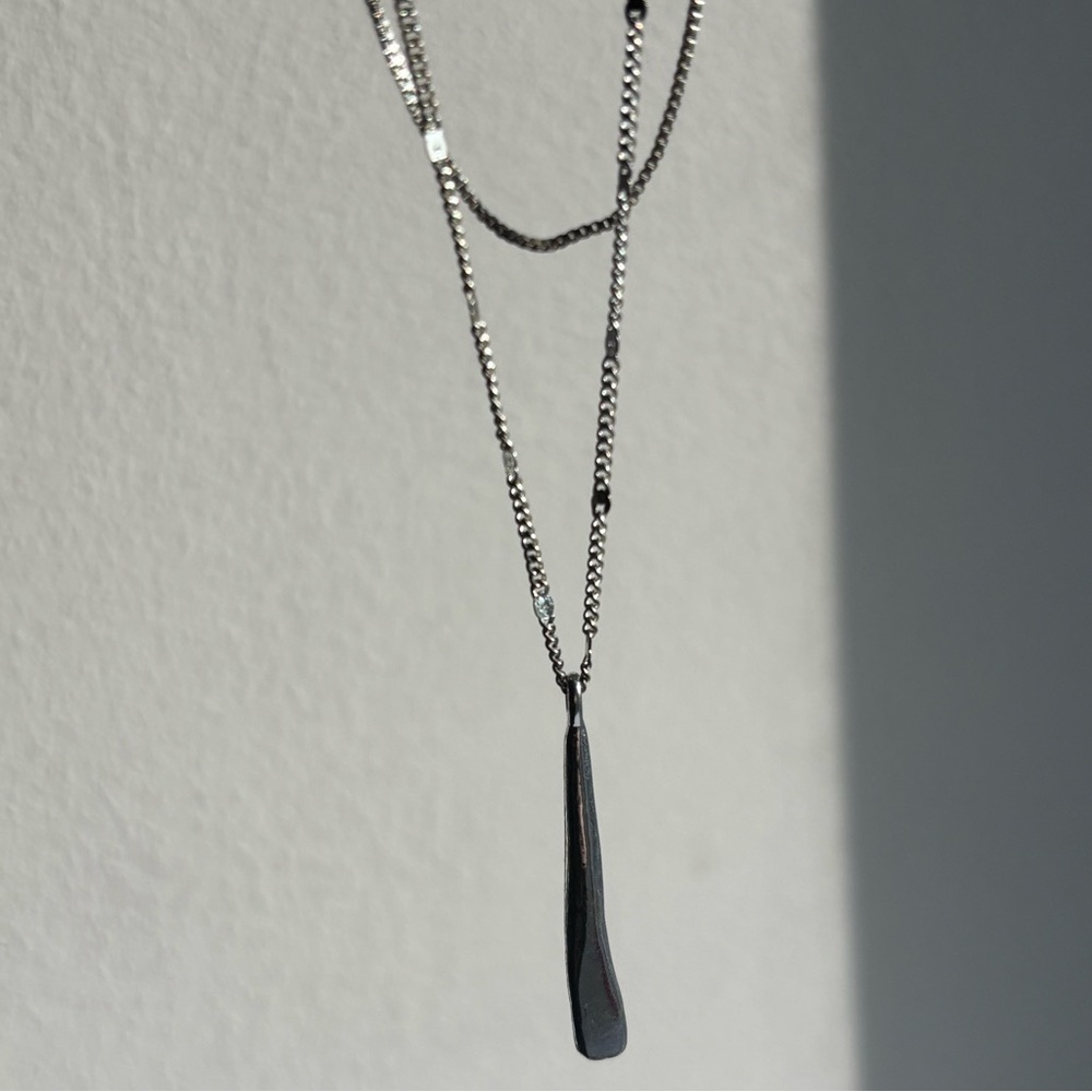 Jenny Bird SilverJenny Bird Silver Tone Double Layered 19.75" Pendant Necklace